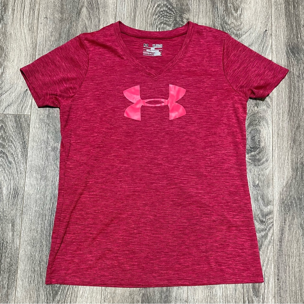 Under Armour Pink/Red Short Sleeve Performance Tee